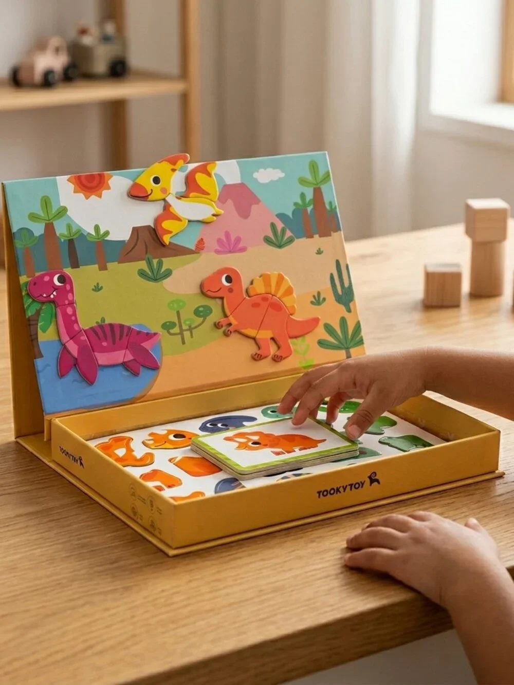 NEW Montessori Magnetic Dinosaur Puzzle Learning Game STEM Travel Toy Kids